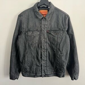 Vintage Levi’s Denim Sherpa Black trucker jacket